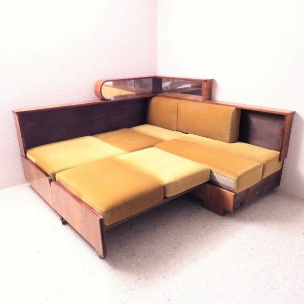 Art Deco Sofa Daybed With Side Table 1930   1940 photo vinterior