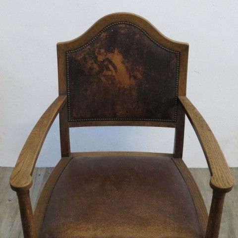 Art Nouveau Chair Wit Armrest And Leather Areas 1900   1910. photo furniture