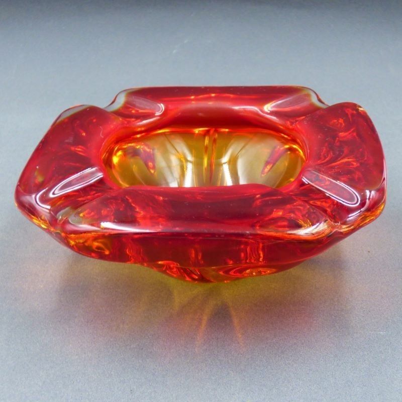 Red Murano Glass Ashtray. Italy 1950   1959