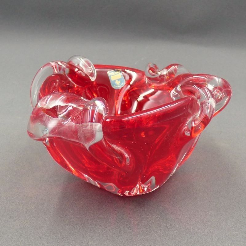 Red Murano Glass Ashtray. Italy 1950   1959 photo 167.0
