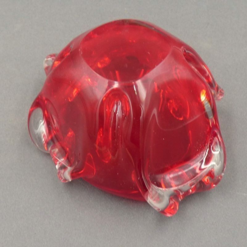 Red Murano Glass Ashtray. Italy 1950   1959 photo vintage