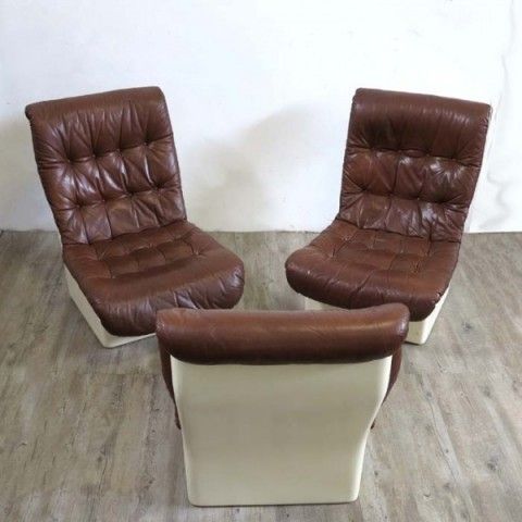 Lot Of Three Airborne Lounge Chairs With Ottoman photo Furniture