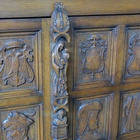 Carved Vintage Living Room Buffet 1940   1950 photo furniture