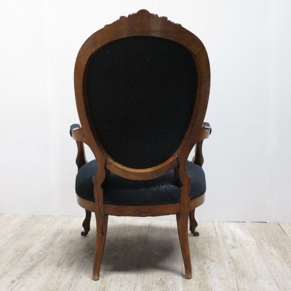 Antique Armchair Newly Upholstered. 1850   1880 photo Furniture