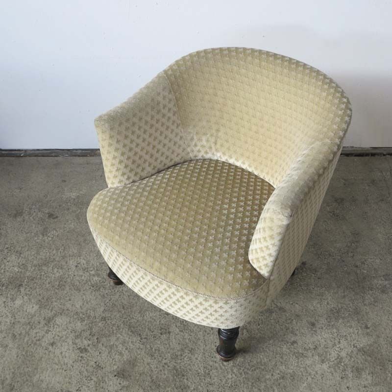 Antique Armchair With Fleur De Lys Upholstery. 1850   1880 photo Furniture