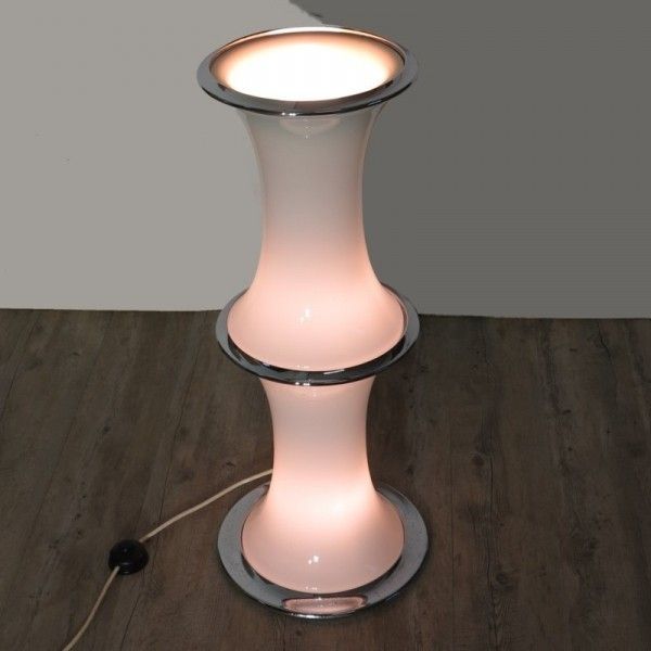 Chromed Design Floorlamp "Bamboo". Enrico Tronconi 1970   1975