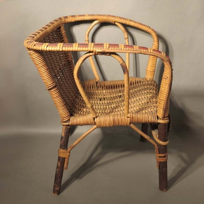 Antique Children's Rattan Chair. 1930   1935 photo vinterior
