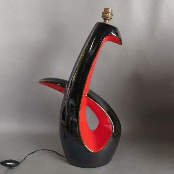 Rare. Vallauris Ceramic Table Lamp. France 1950   1959 photo vinterior