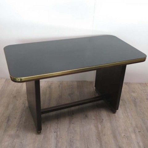 photo furniture Glass Table With Black Glass Top 1950   1955.