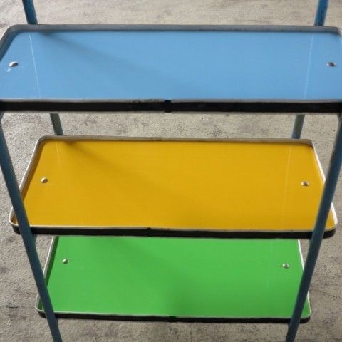 photo furniture Industrial Shelf With Wheels And Shelves 1950 1959