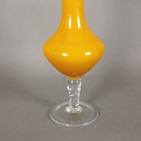 Yellow Glass Vase From Vetro Opale Venecia. 1960   1970 photo Home Decor