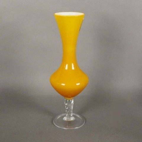 Yellow Glass Vase From Vetro Opale Venecia. 1960   1970 photo 52.0