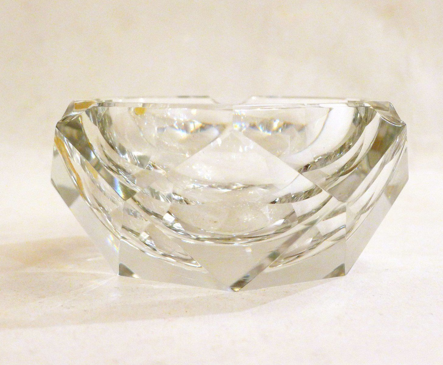 Faceted Crystal Ashtray From Val St Lambert, 1960s photo 134.0