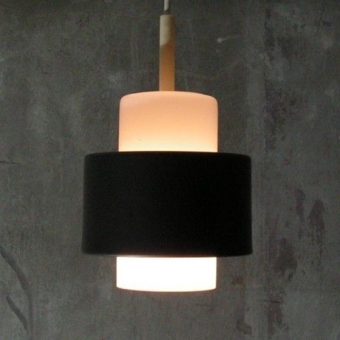 Ceiling Glass Lamp With Metal Ring From Stafflampen. 1960   1965. photo for sale