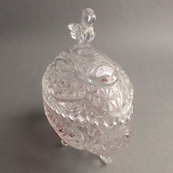 Vintage geperst glas snoepschaal. 1960 – 1970 photo for sale