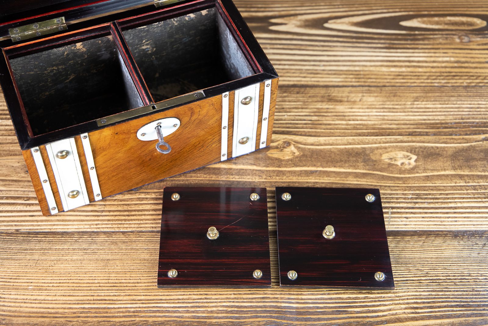 Light Rosewood French Tea Caddy 1890 photo for sale