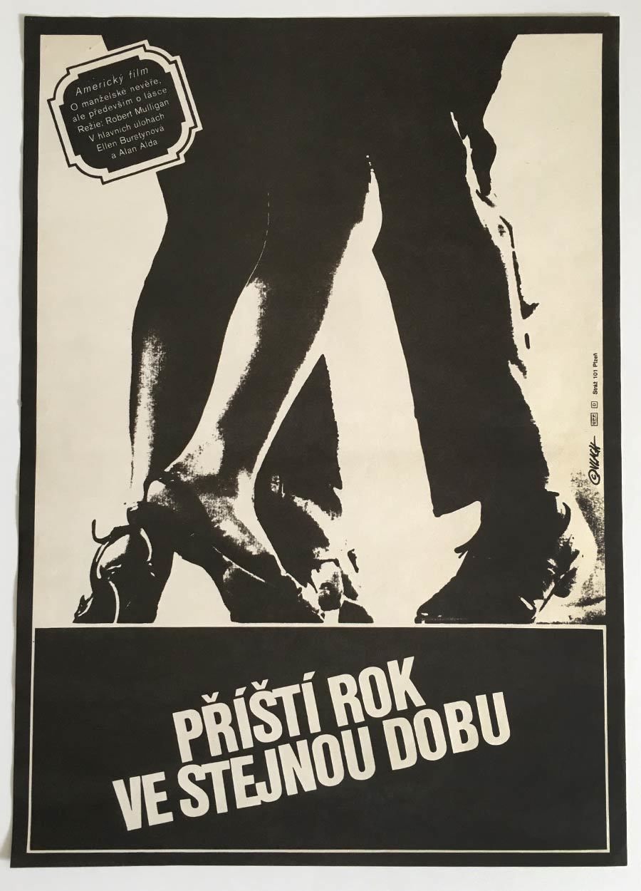 Original Film Poster , Same Time, Next Year, Zdeněk Vlach, 1981, Genuine Czech Vintage Print