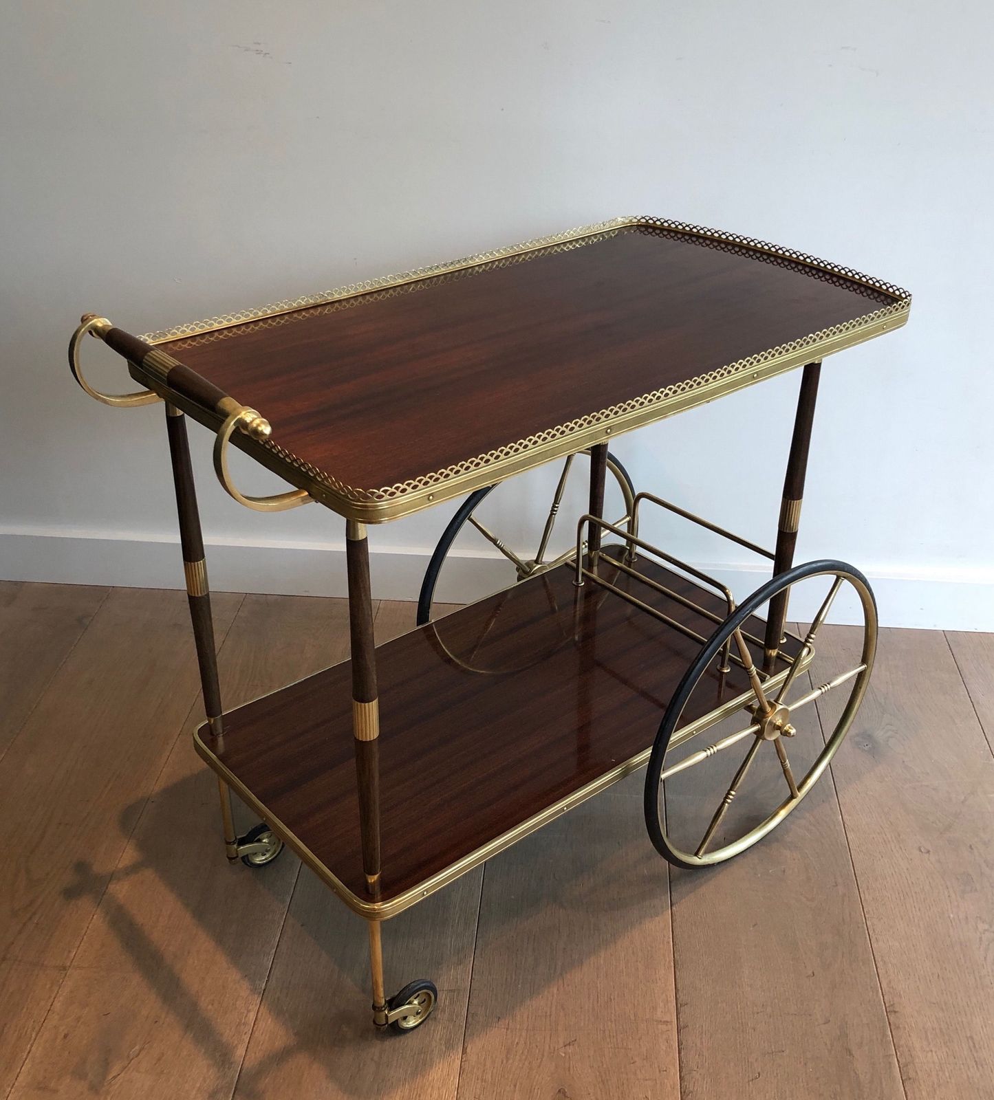 Mahogany And Brass Drinks Trolley
