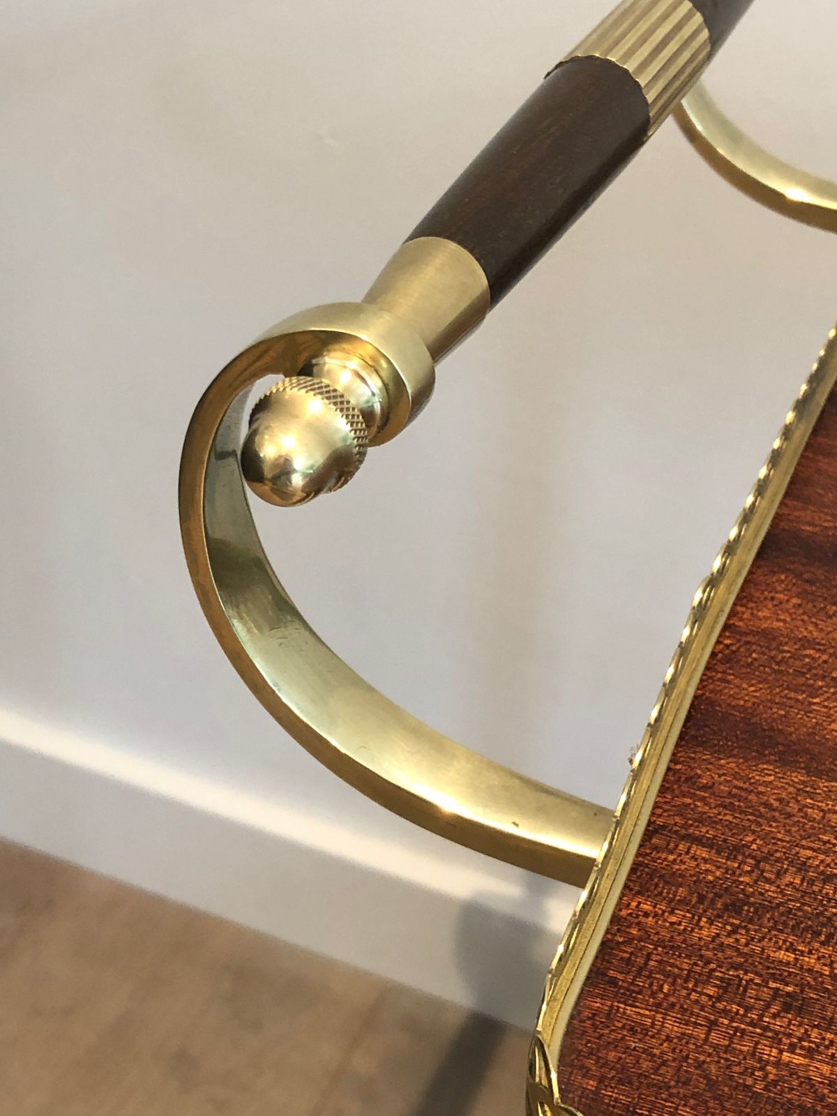 photo buy Mahogany And Brass Drinks Trolley