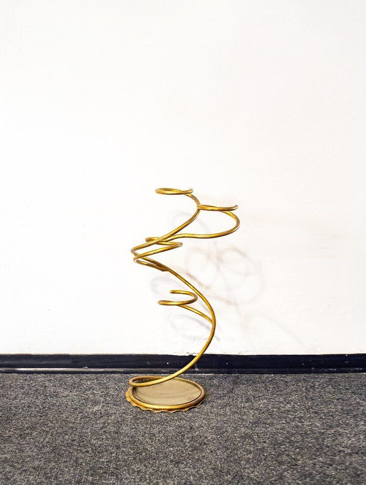 Abstracte Paraplubak In Verguld Ijzer, Italië, Jaren 1960