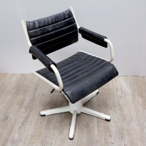 photo for sale Vintage Hair Salon Leather Armchair With Pump Mechanism. 1970   1975
