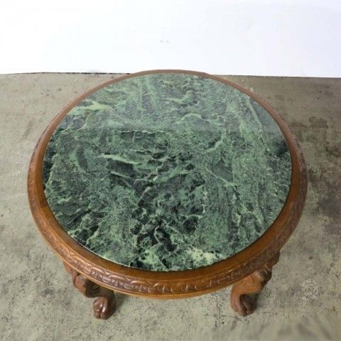 Vintage Marble Table With Carved Mythical Creatures. 1950   1960 photo furniture