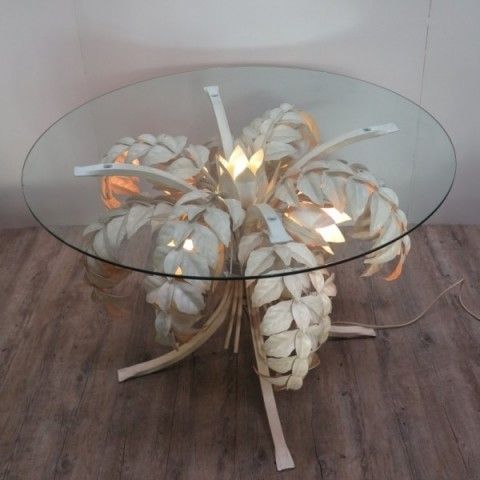 Metal Table At Hollywood Regency Stil. 1970   1975 photo vintage