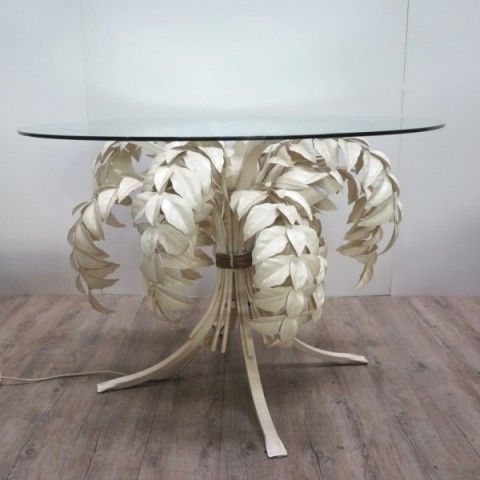photo vintage Metal Table At Hollywood Regency Stil. 1970   1975