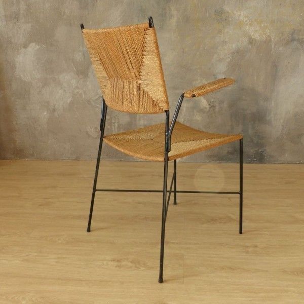 Vintage Rattanchair. Drahtwerke Erlau. 1950   1959 photo vintage