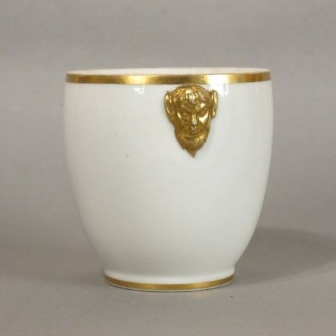 Biedermeier Porcelain Cup With Golden Faun Heads. 1820   1850 photo buy