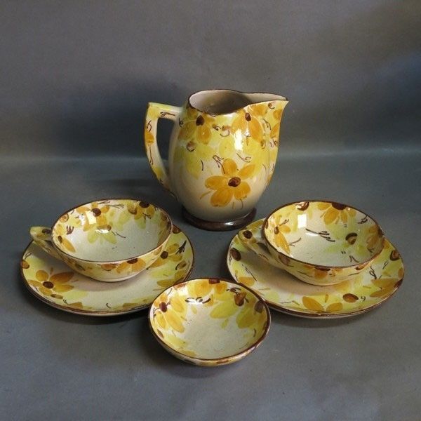 Keramisch chocoladeservies voor twee personen. Art Deco 1930 – 1935. photo furniture