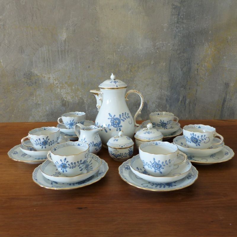 photo for sale Meissen Porcelain Coffee Set For Six Persons 1940   1950