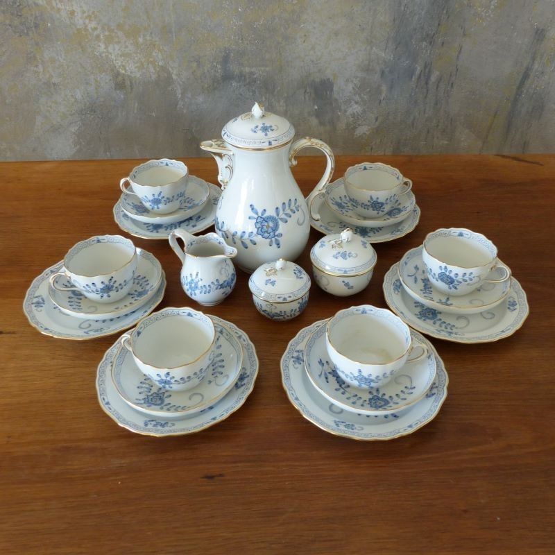 Home Decor Meissen Porcelain Coffee Set For Six Persons 1940   1950 photo