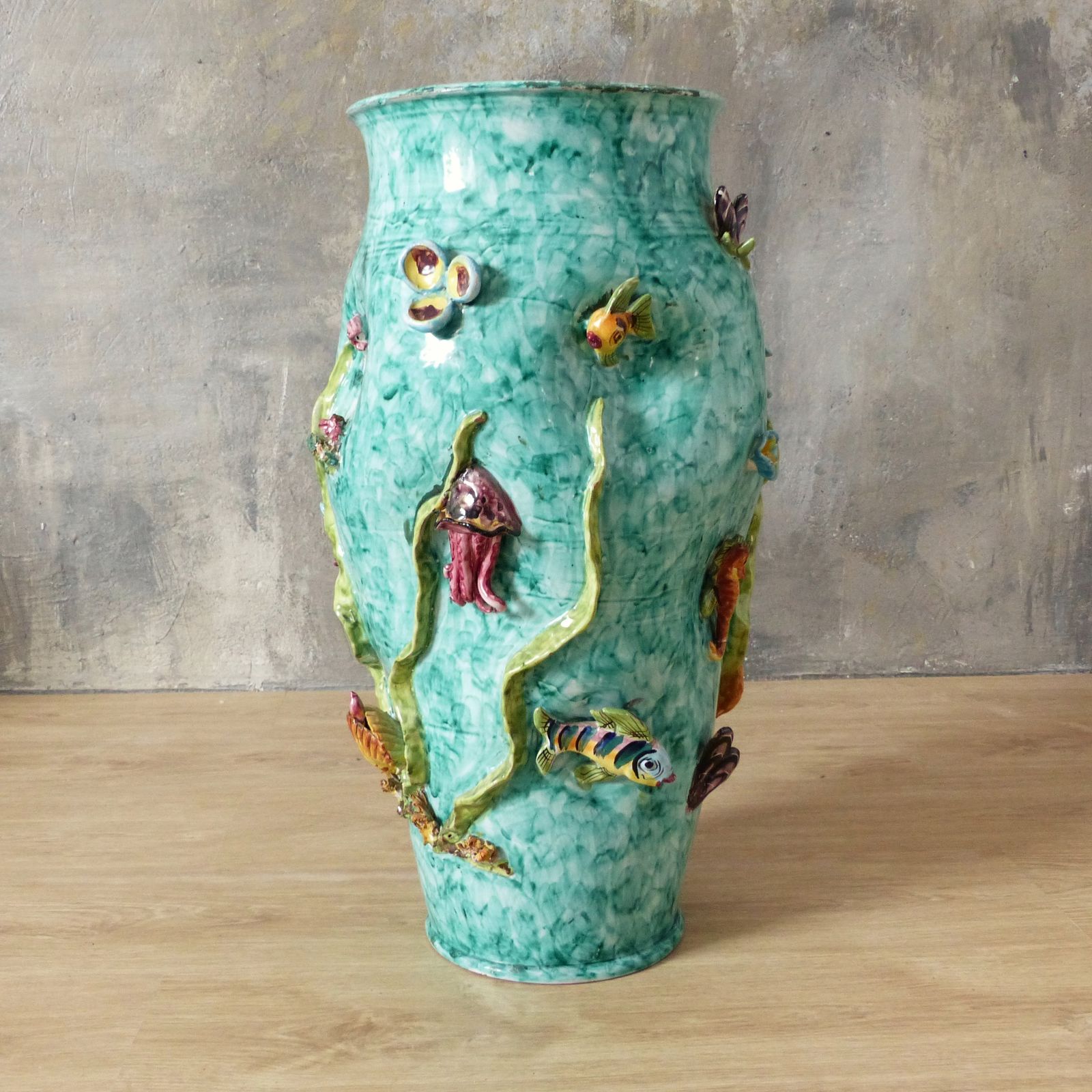 Ceramic Vase From Vietri Scotto. Italy 1950   1959.