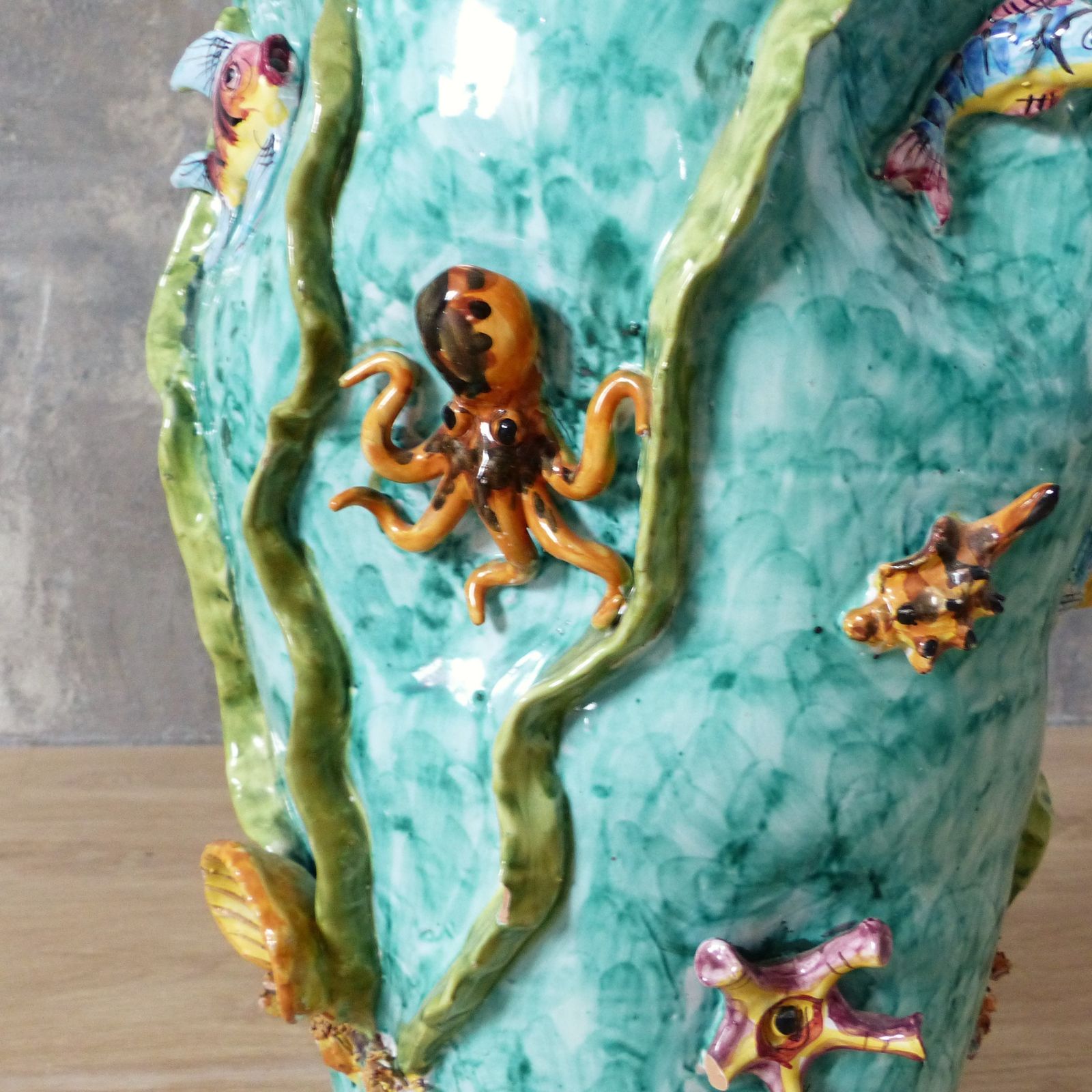 Ceramic Vase From Vietri Scotto. Italy 1950   1959. photo Home Decor