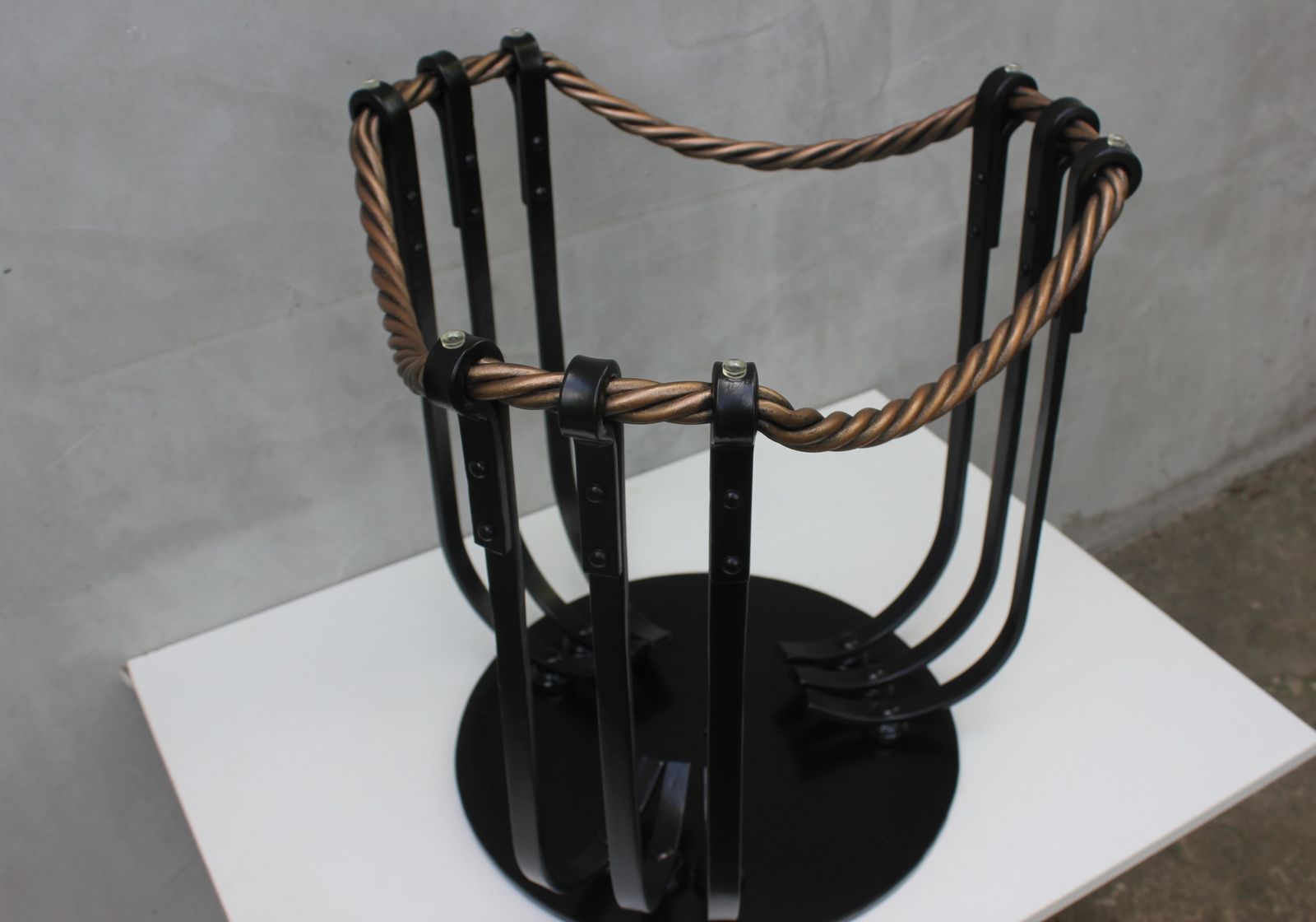 photo for sale Unique Coffee Table Wrought Iron Foot With Round Glass Raft Guest Room Furniture