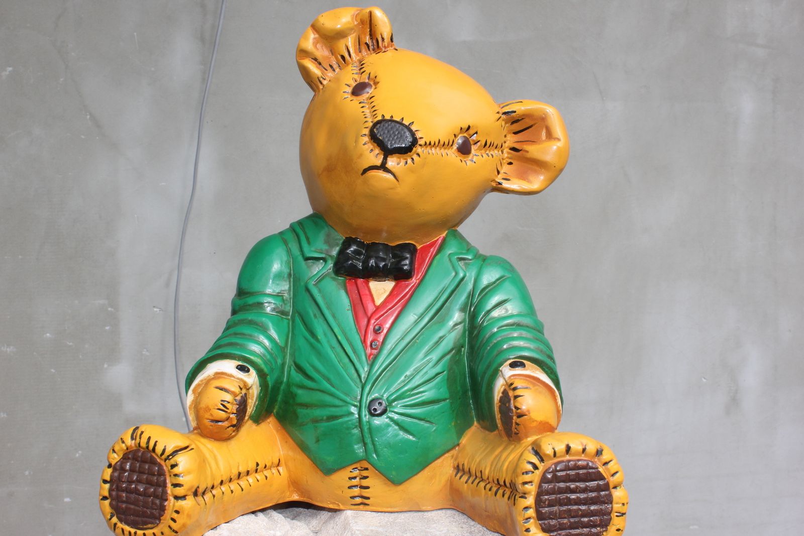 Rare Large Ceramic Teddy Bear Figurine Big Terracotta Animal Statue Photo Studio Prop Christmas Photo Prop