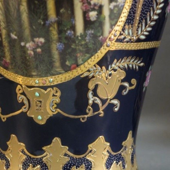 Limoges. Pair Of Hand Painted Art Nouveau Porcelain Vases. 1890   1919 photo 1461.0