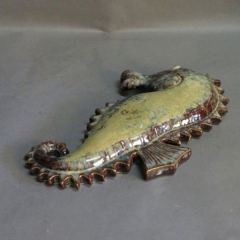 Ceramic Sea Horse Wall Decoration. 1950   1955. photo for sale