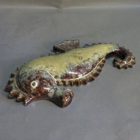 Ceramic Sea Horse Wall Decoration. 1950   1955. photo Art