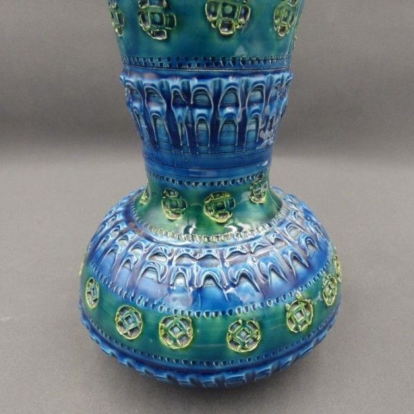 Vase Rimini Blu By Aldo Londi For Bitossi Ceramiche Italy 1950   1960 photo for sale
