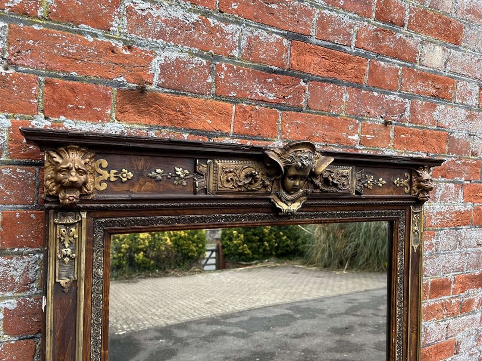 A Delightful Large Antique French 19th Century Gilt And Painted Mirror photo for sale