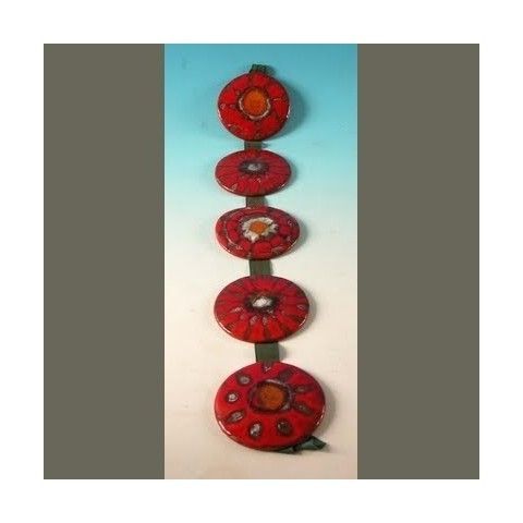 Design. Wall Decoration With Five Ceramic Disks.