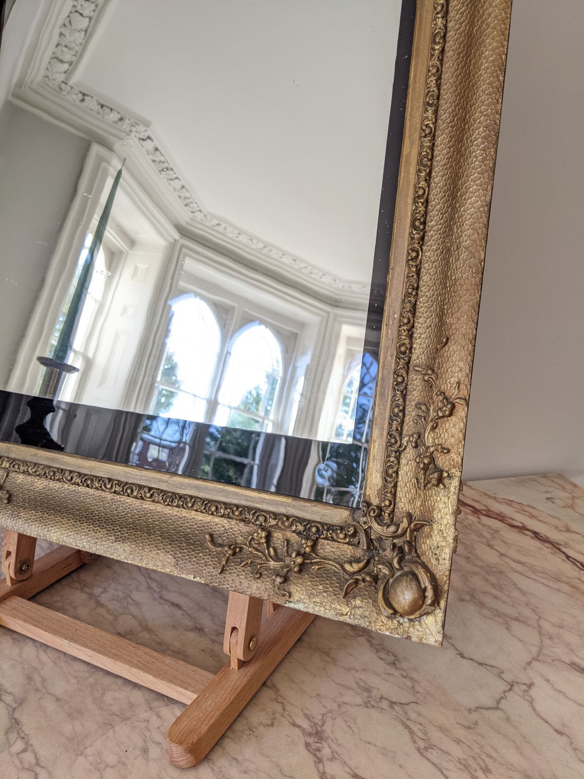 An Antique French Gilt Framed Overmantel Wall Mirror C19th photo 295.0