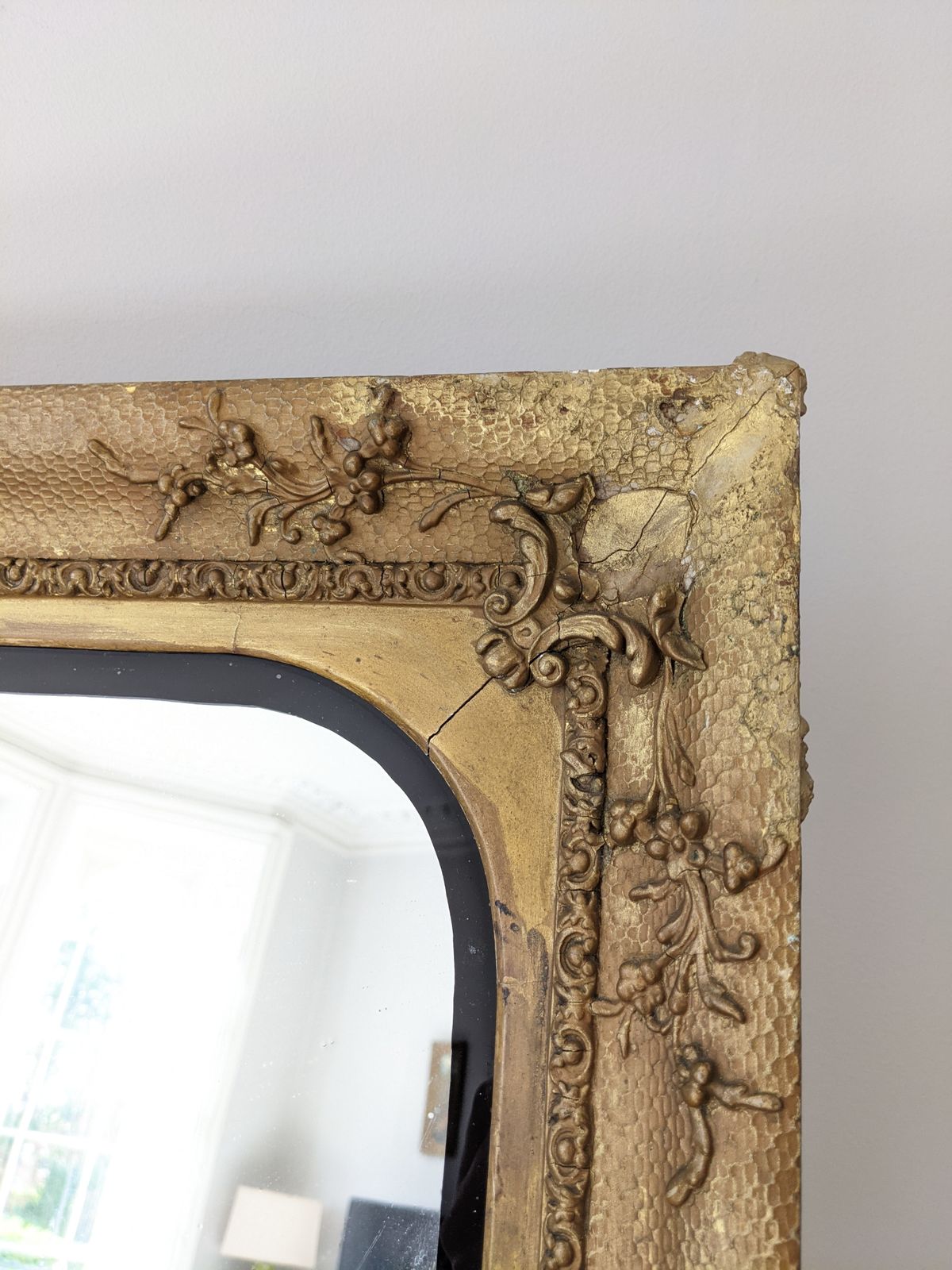 An Antique French Gilt Framed Overmantel Wall Mirror C19th photo buy