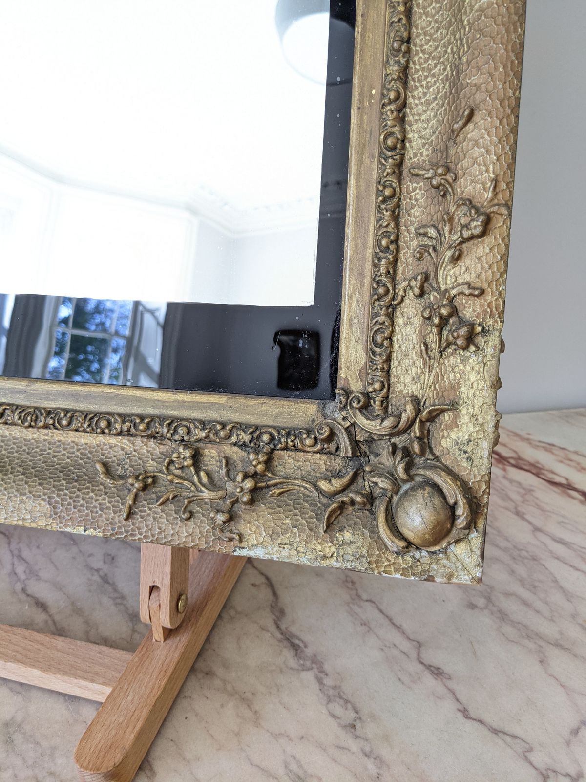 295.0 An Antique French Gilt Framed Overmantel Wall Mirror C19th photo