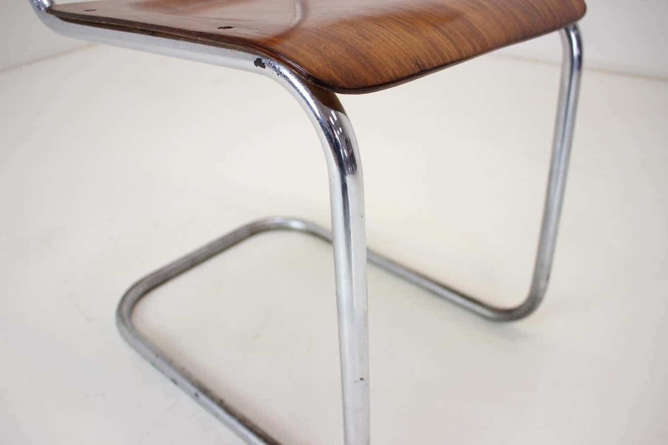 photo for sale Restored Bauhaus Chrome Chair By Rudolf  Vichr Prag, 1930s