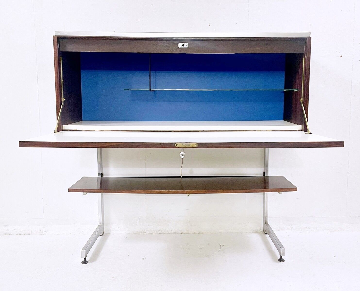 Mid Century Belgian Wooden Bar Cabinet photo for sale
