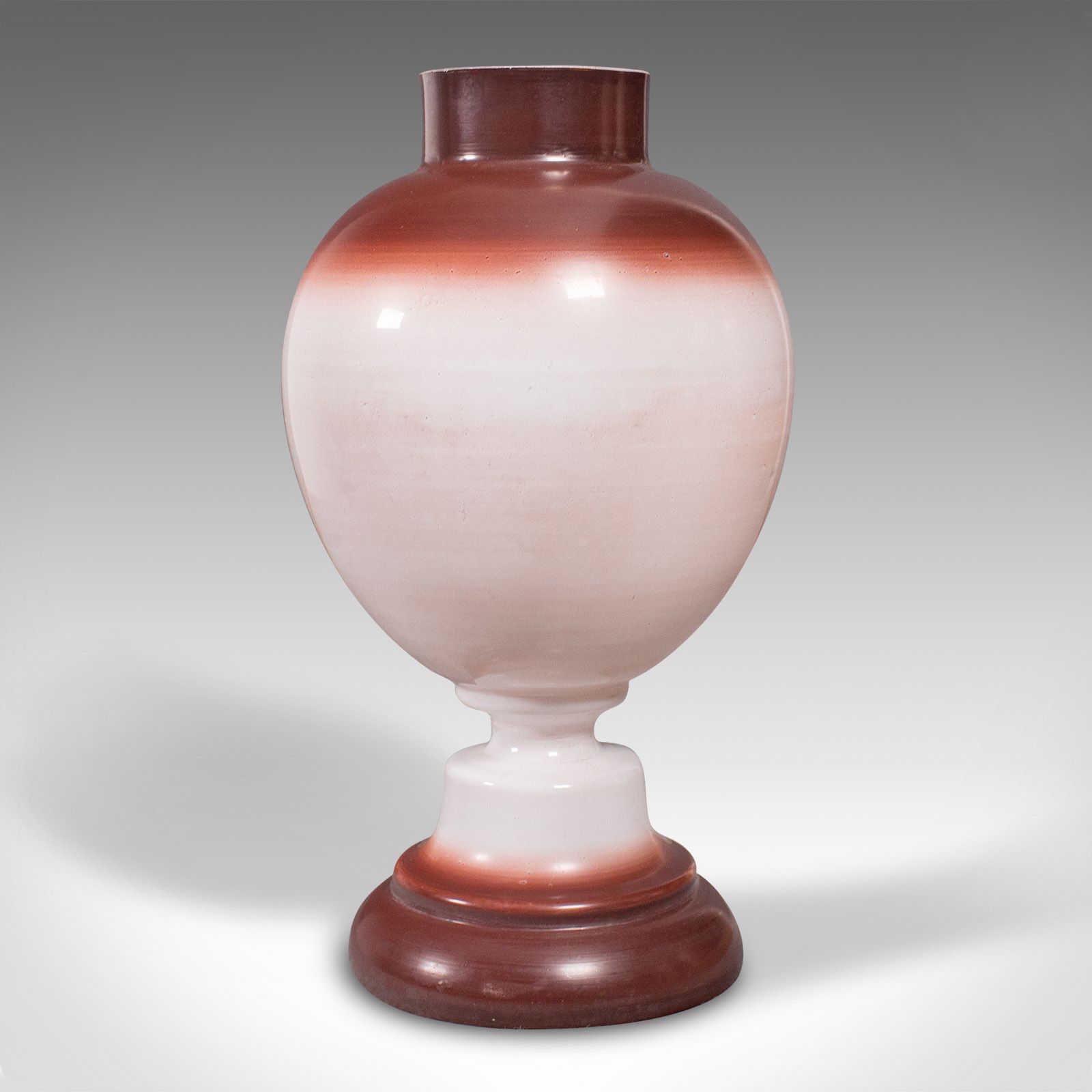 Antique Decorative Flower Vase, Continental, Milk Glass, Baluster Urn photo vinterior