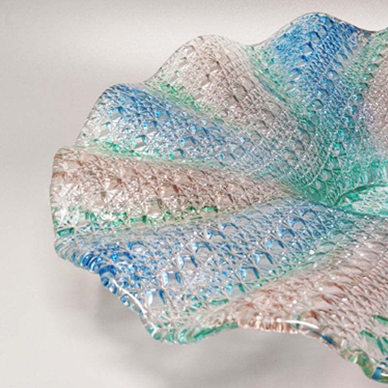 1960s Gorgeous Big Blue, Pink And Green Centerpiece In Murano Glass By Linea Arte Murano. Made In Italy photo 296.0